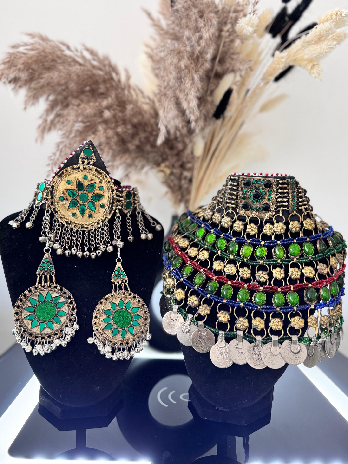 Green Kuchi Green Necklace Set