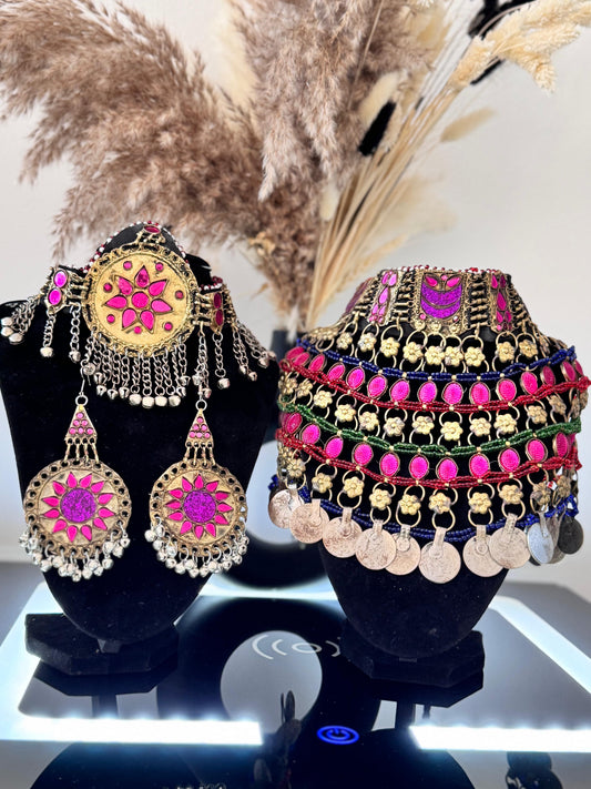 Pink Kuchi Necklace Set