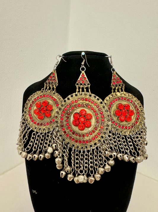 Afghan Vintage Earrings & Head Piece